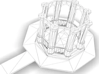 Garden pavilion Low-poly 3D model