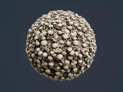 Skull Bones Horror Seamless PBR Texture 15 Texture