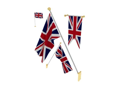 Flags of United Kingdom 3D model
