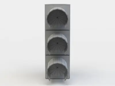 Green traffic light Low-poly 3D model