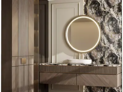 Bathroom furniture by Fauset Bathroom 195  Low-poly 3D model