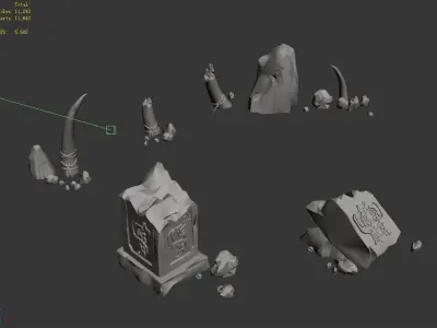 Stone - Broken Stone 043 3D model
