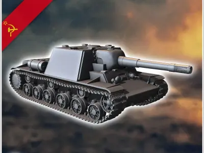 KV-7 U-18 152mm - Soviet army WW2 Second World East front Ostfro 3D print model