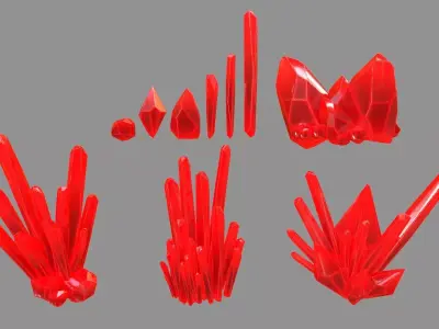 Crystal Set Low-poly 3D model