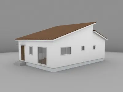 House model for background 37 Low-poly 3D model