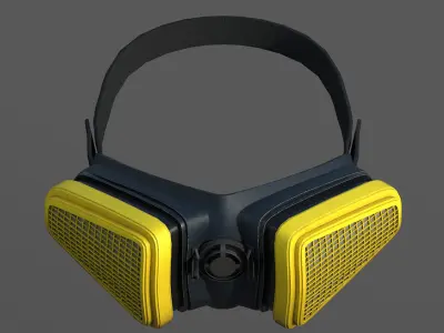 Gas mask protection plastic futuristic technology  Low-poly 3D model