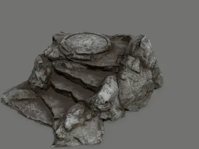 Ladder Ruin Low-poly 3D model 8