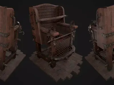 Next generation tiger stool Low-poly 3D model