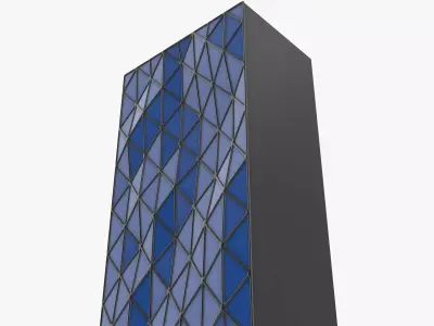 Polygonal Tower Crinkled Facade 3D model