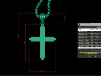 Cross Light Gold 3CP041 3DM STL 3D model