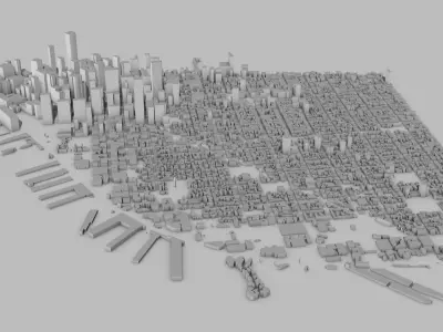 San Francisco City Low-poly 3D model