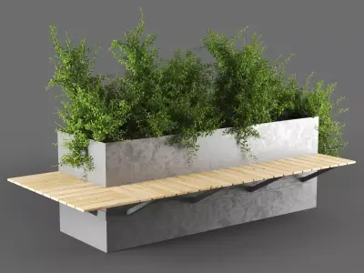 bench1009 planter 3D model