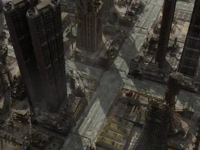  Cityscape Ruined City Destroyed Post Apocaliptic 