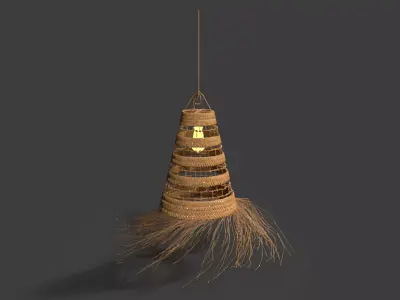 Chinese Rattan Lantern  Low-poly 3D model