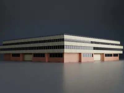 URBAN CITY BUILDING 14 Low-poly 3D model