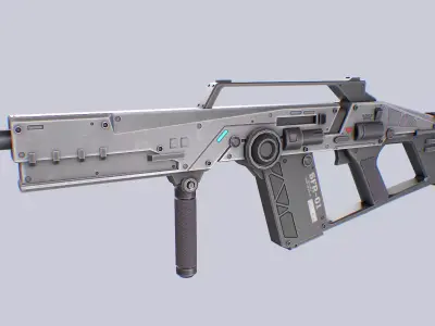 Scifi rifle Low-poly 3D model