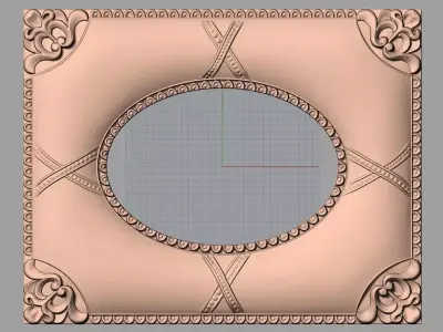 Photo frame 3D relief models STL Files used for CNC Router E987 3D model