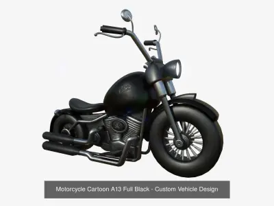 10 Motorcycle Cartoon A Collection - Custom Vehicle Design 3D Model Pack