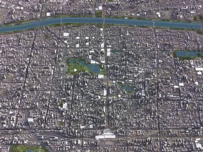 Taiyuan - 3D City Model Low-poly 3D model