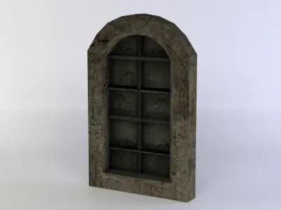 Window arched Low-poly 3D model
