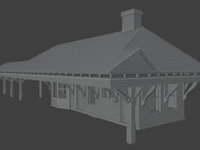 Historic Croton North Train Station Low Poly Railway Building  3D print model