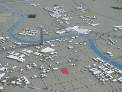 Tianjin Low-poly 3D model