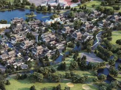 Lakeside Resort Masterplan 3D model