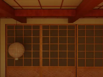 Japanese Bedroom Interior  3D model