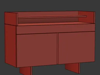 Wooden console    Low-poly 3D model