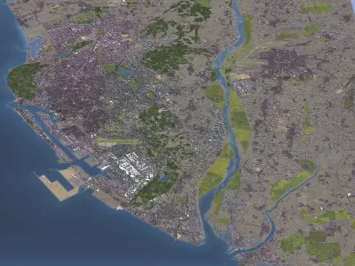 Kaohsiung - 3D City Topography Terrain 3D Model Pack