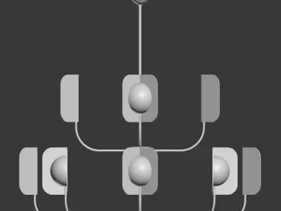 mmlampadari Leaf Chandelier 3D model