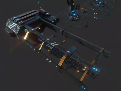 Sci-Fi City Package Low-poly 3D model