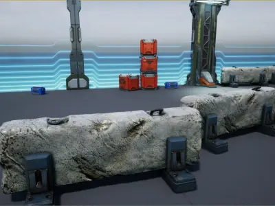 Sci - Fi Props Exterior Pack Low-poly 3D model