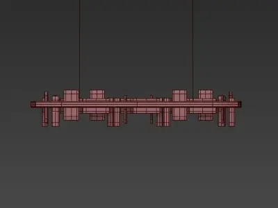 HONICE modern pendant light in brass and glass 3D model