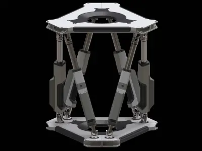 Hexapod - Stewart Table  - Mechanical Joint - Rigged 3D model