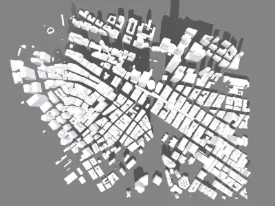 Cityscape New York USA Buildings 3D model