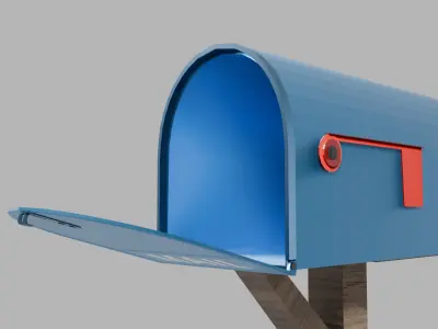 Low-Poly Mailbox Game Ready Asset Low-poly 3D model