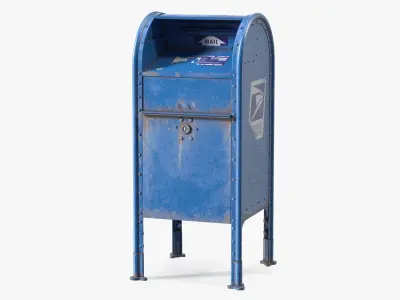 US Postal Mail Box Aged 3D model