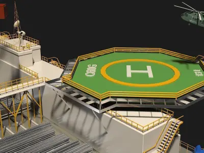 TransOcean Legend Oil Platform 3D model