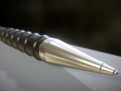 Pen black silver 3D model