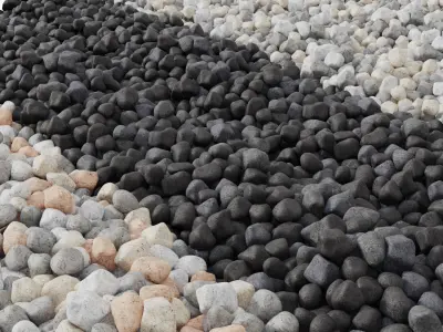 Ground - Rocks Gravel  Low-poly 3D model