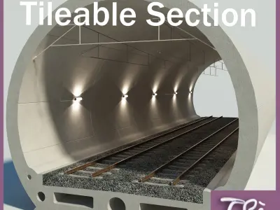 RAILWAY TUNNEL SECTION 3D model