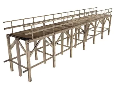 Old Wooden Bridge  3D model