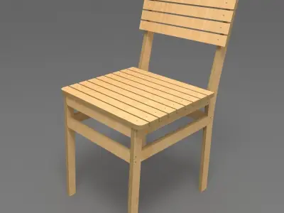 plywood simple chair 3D model