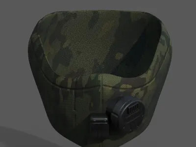 gas mask helmet scifi low poly pbr combat Low-poly 3D model
