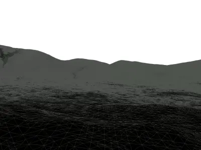 Hilltop topography and landform 3D model