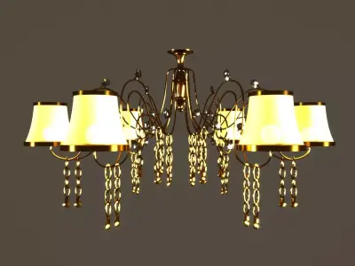 Lustra 1 gold chandelier with five lamps 3D model