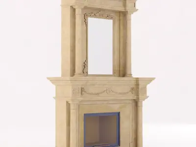 classical marble fireplace 3 3D model