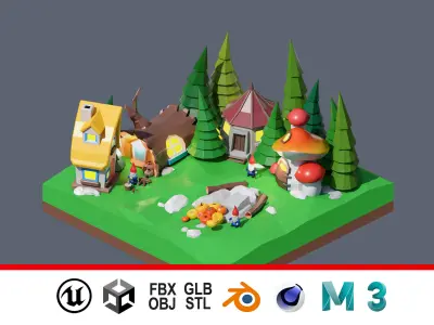 land 12A Low-poly 3D model