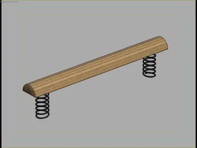 Playful Spring Bench for Parks and Public Spaces 3D model